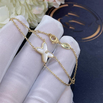 [⭐Hevara Jewelry]JEUX BRACELET WHITE MOP GOLD 1 DIAMOND