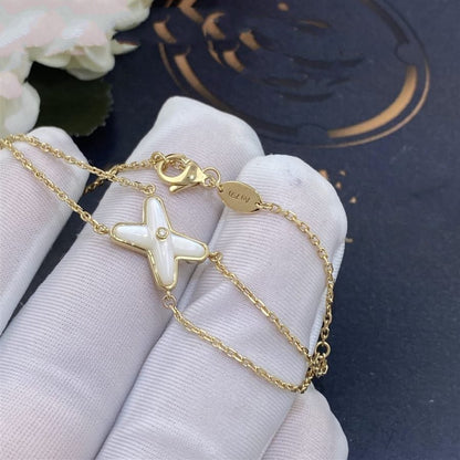 [⭐Hevara Jewelry]JEUX BRACELET WHITE MOP GOLD 1 DIAMOND