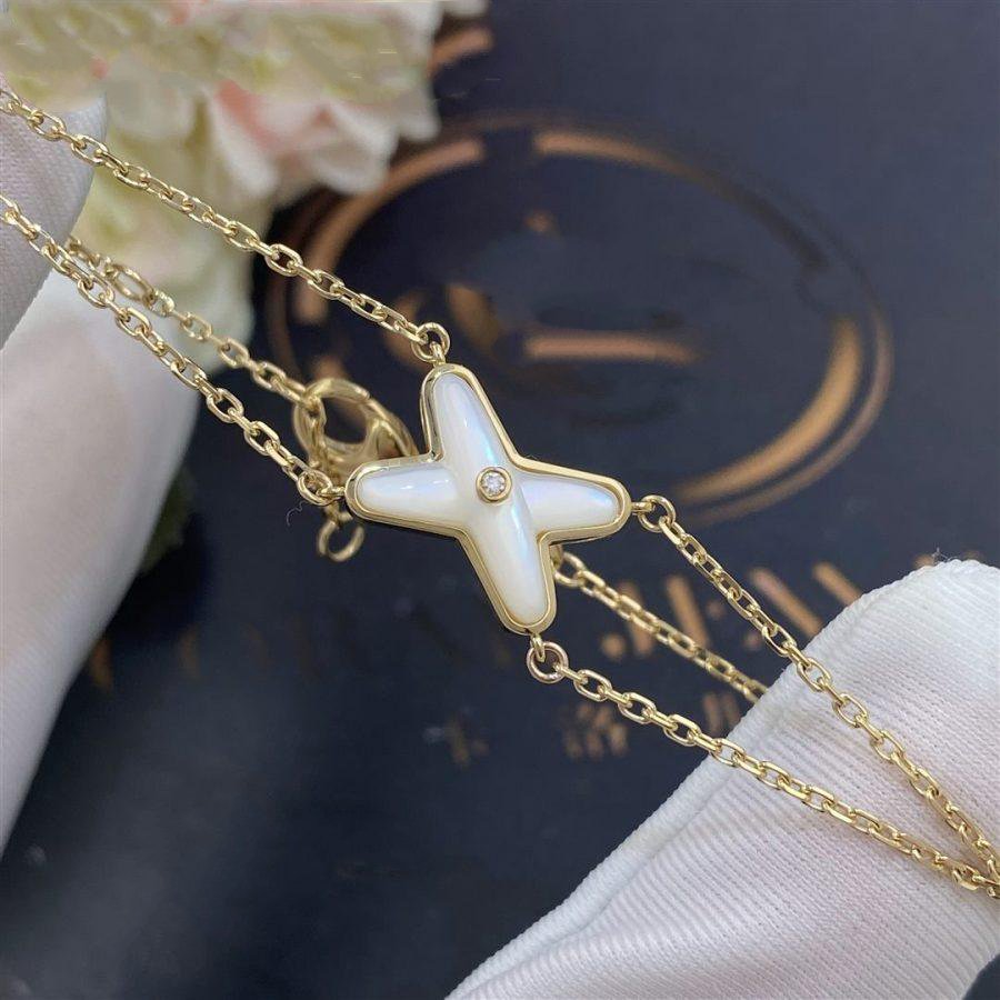 [⭐Hevara Jewelry]JEUX BRACELET WHITE MOP GOLD 1 DIAMOND