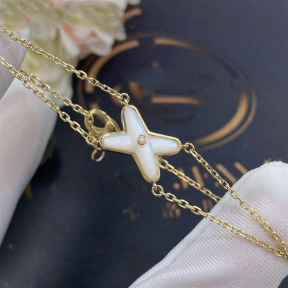 [⭐Hevara Jewelry]JEUX BRACELET WHITE MOP GOLD 1 DIAMOND