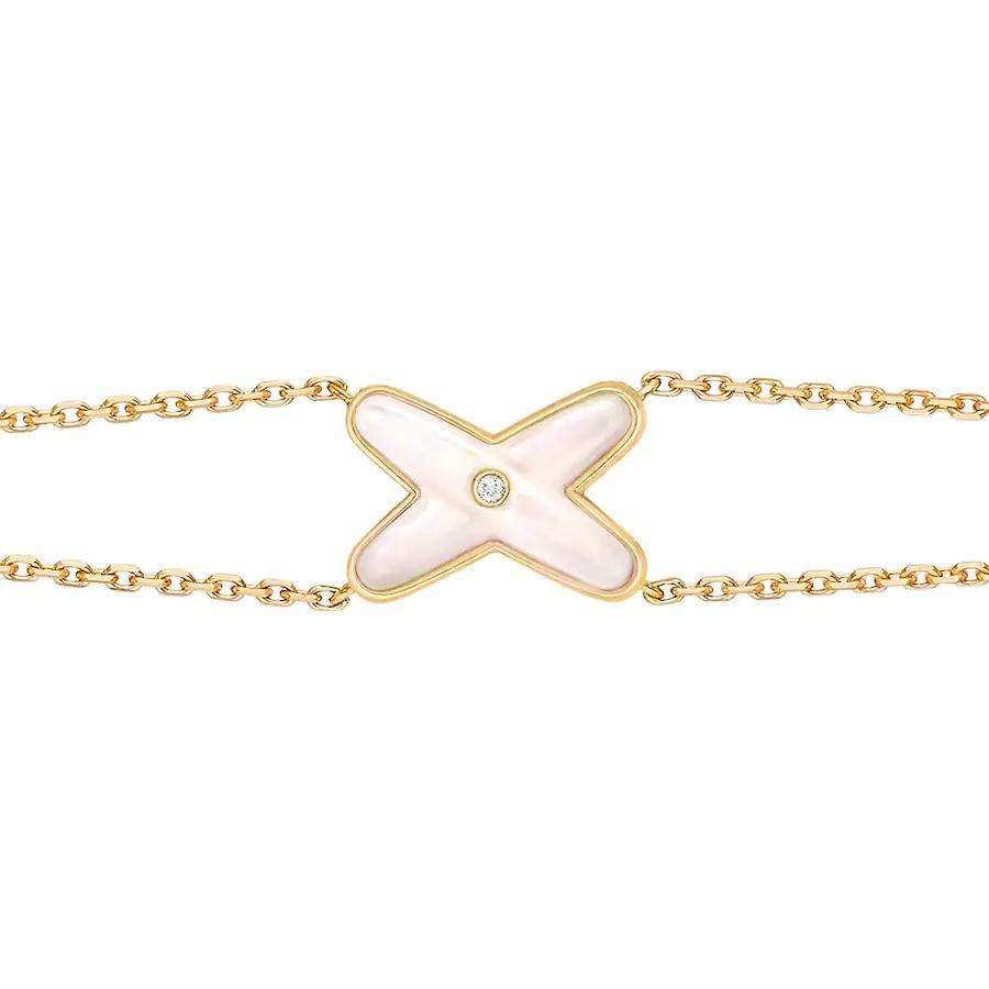 [⭐Hevara Jewelry]JEUX BRACELET WHITE MOP GOLD 1 DIAMOND