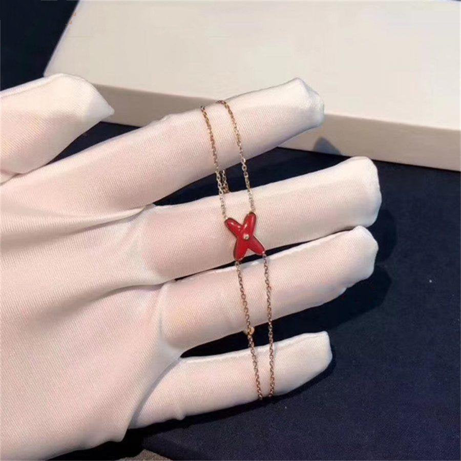 [⭐Hevara Jewelry]JEUX BRACELET CARNELIAN PINK GOLD 1 DIAMOND