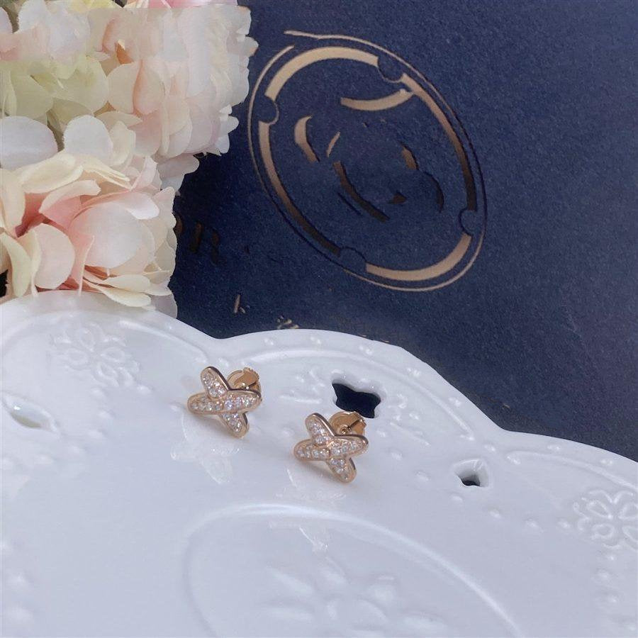 [⭐Hevara Jewelry]JEUX DE PINK GOLD DIAMOND EARRINGS
