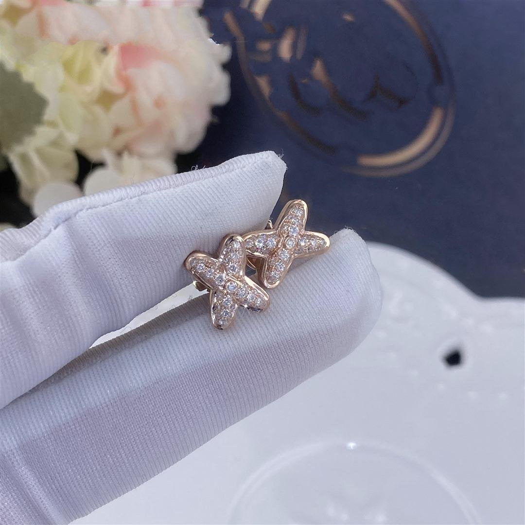 [⭐Hevara Jewelry]JEUX DE PINK GOLD DIAMOND EARRINGS