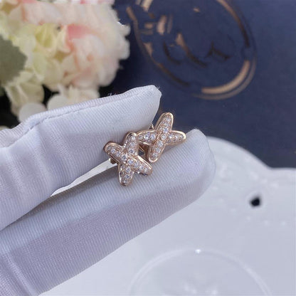 [⭐Hevara Jewelry]JEUX DE PINK GOLD DIAMOND EARRINGS