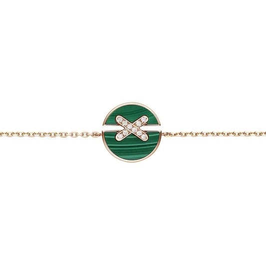 [⭐Hevara Jewelry]JEUX DE BRACELET MALACHITE PINK GOLD DIAMONDS