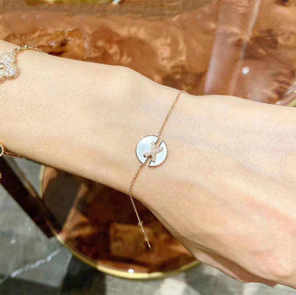 [⭐Hevara Jewelry]JEUX DE BRACELET MOP PINK GOLD DIAMONDS