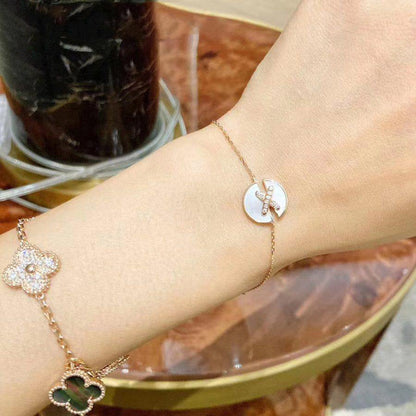 [⭐Hevara Jewelry]JEUX DE BRACELET MOP PINK GOLD DIAMONDS