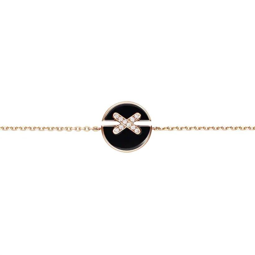 [⭐Hevara Jewelry]JEUX DE BRACELET ONYX PINK GOLD DIAMOND