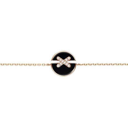 [⭐Hevara Jewelry]JEUX DE BRACELET ONYX PINK GOLD DIAMOND