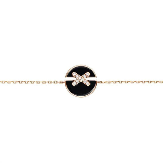 [⭐Hevara Jewelry]JEUX DE BRACELET ONYX PINK GOLD DIAMOND