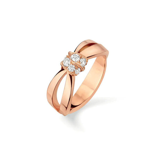 [⭐Hevara Jewelry]LIENS RING PINK GOLD DIAMOND