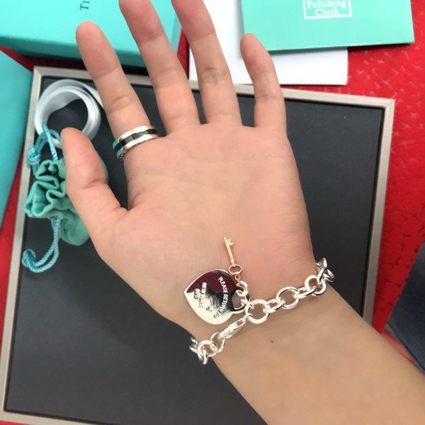 [Hevara Jewelry]KEY HEART CARD CHUNKY INTERLOCKING BRACELET LENGTH