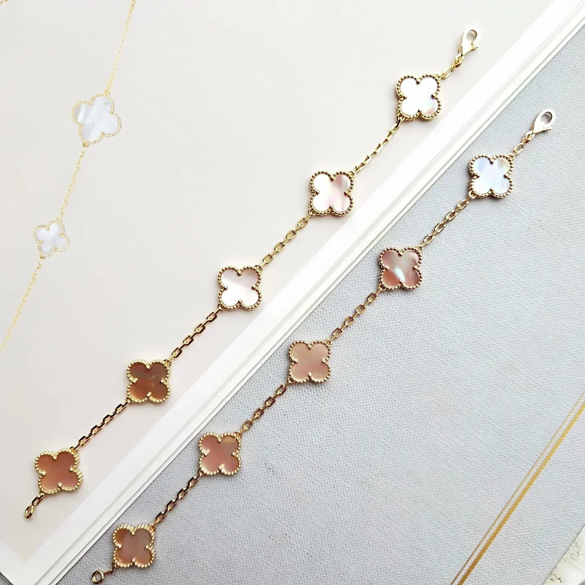 [⭐Hevara Jewelry] CLOVER 5 MOTIFS  PINK MOP BRACELET COLLECTION