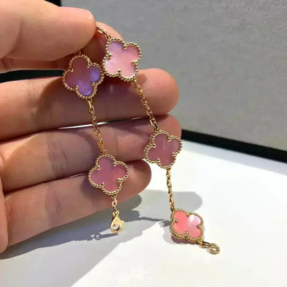 [⭐Hevara Jewelry] CLOVER 5 MOTIFS  PINK MOP BRACELET COLLECTION