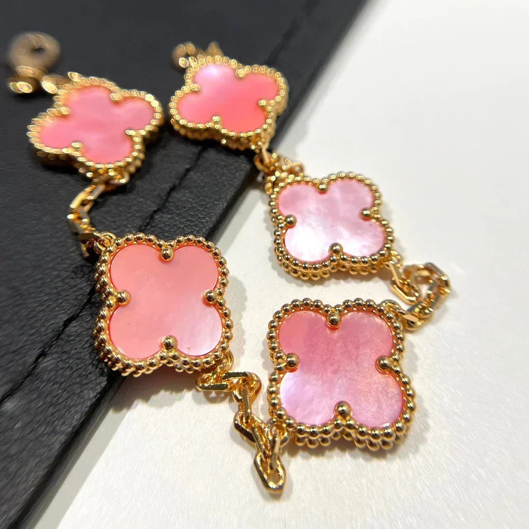 [⭐Hevara Jewelry] CLOVER 5 MOTIFS  PINK MOP BRACELET COLLECTION