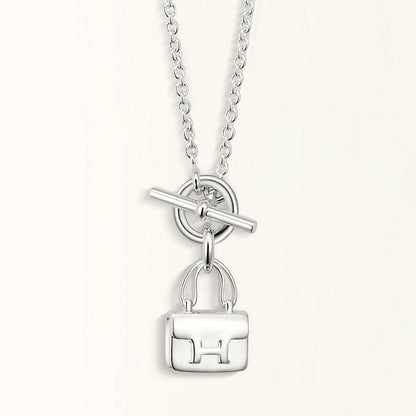 [⭐Hevara Jewelry]POP H PEDANT SILVER NECKLACE