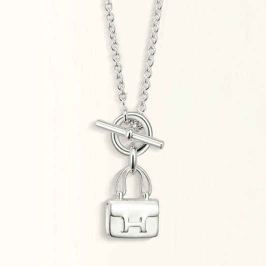 [⭐Hevara Jewelry]POP H PEDANT SILVER NECKLACE