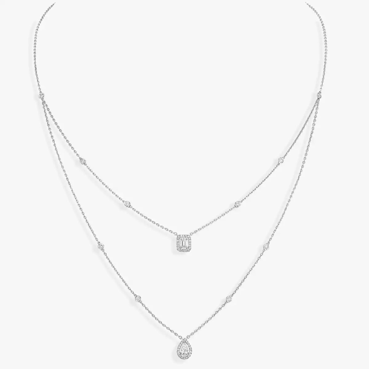 [⭐Hevara Jewelry]Diamond Necklace My Twin 2 Rows
