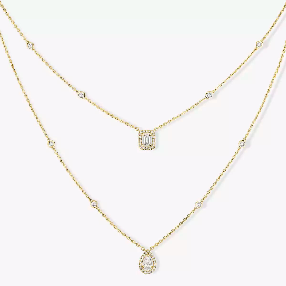 [⭐Hevara Jewelry]Diamond Necklace My Twin 2 Rows