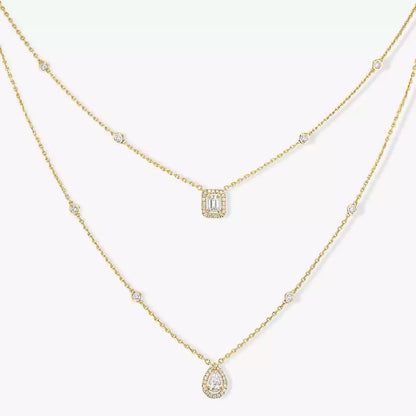 [⭐Hevara Jewelry]Diamond Necklace My Twin 2 Rows