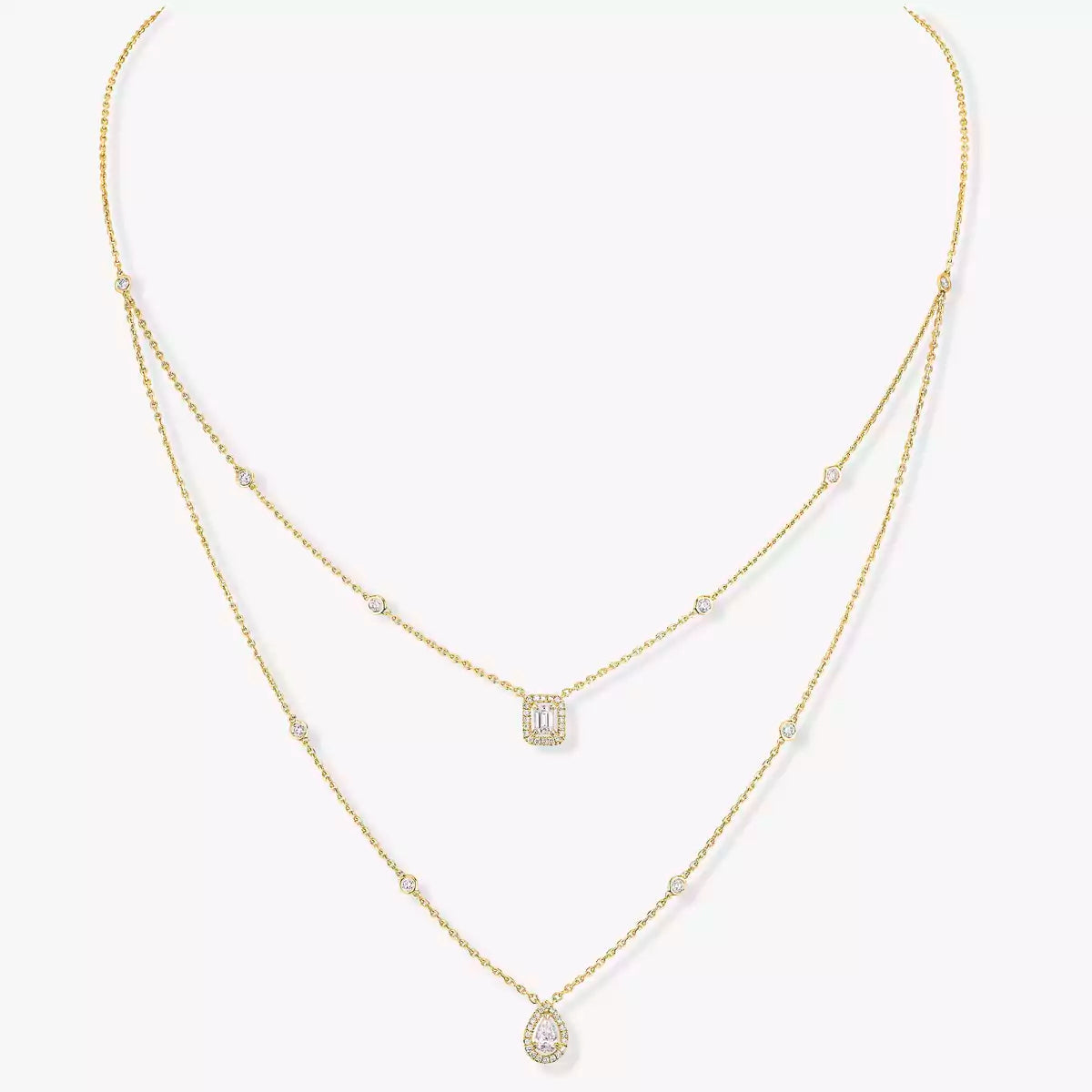 [⭐Hevara Jewelry]Diamond Necklace My Twin 2 Rows