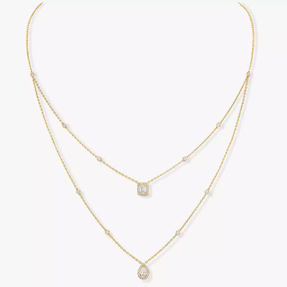 [⭐Hevara Jewelry]Diamond Necklace My Twin 2 Rows