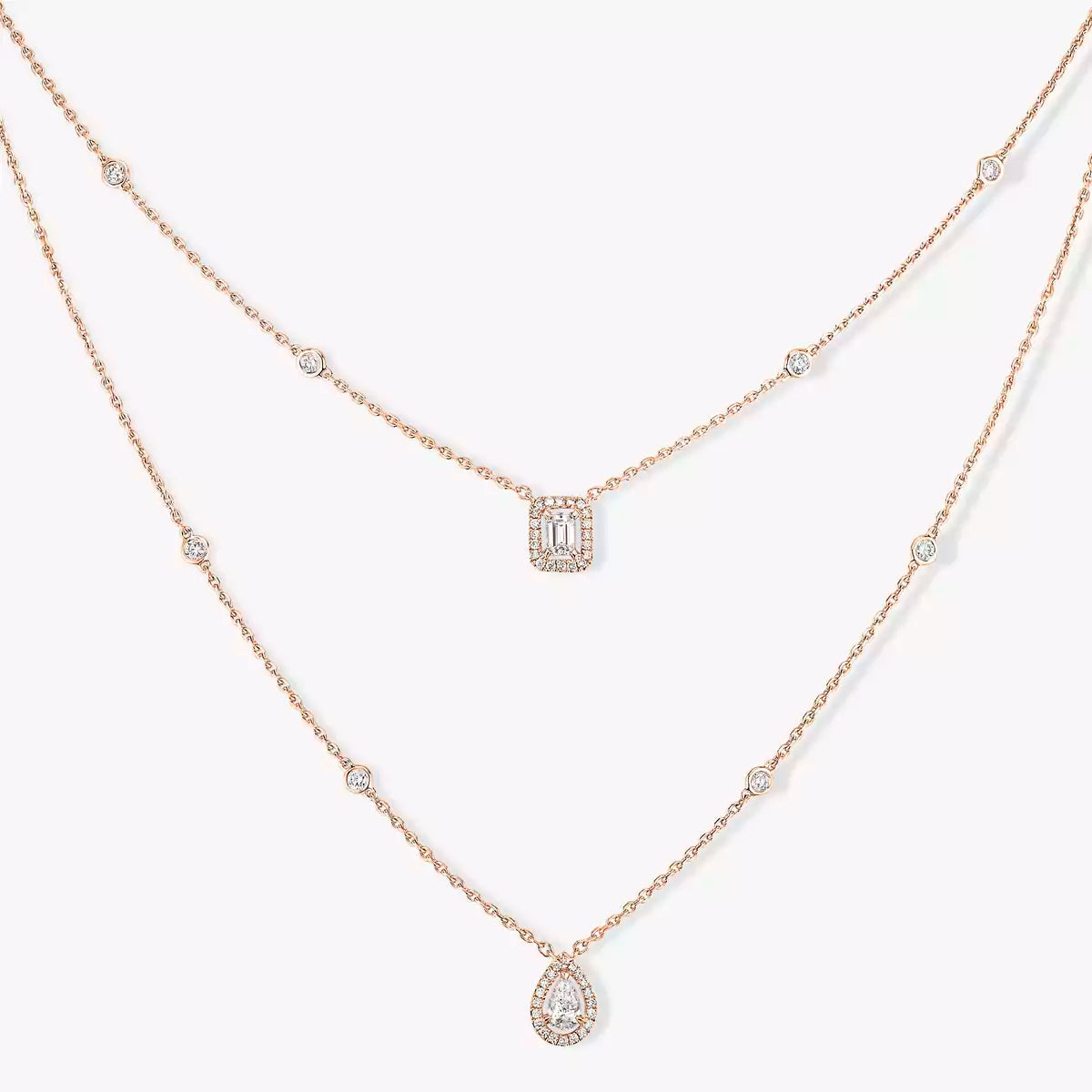 [⭐Hevara Jewelry]Diamond Necklace My Twin 2 Rows