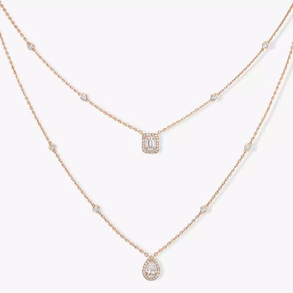 [⭐Hevara Jewelry]Diamond Necklace My Twin 2 Rows