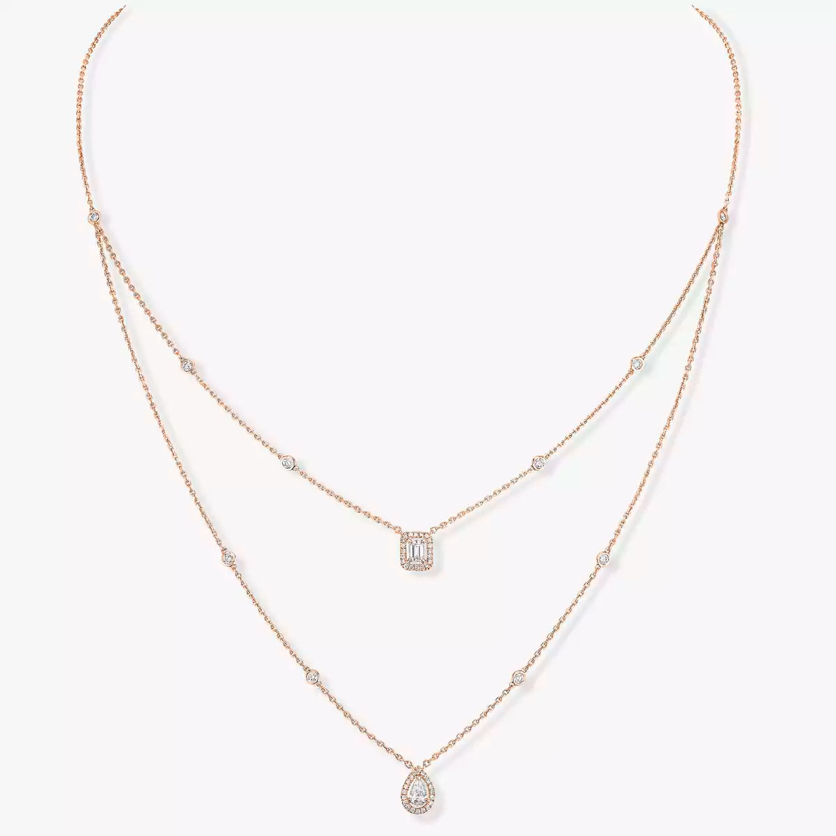[⭐Hevara Jewelry]Diamond Necklace My Twin 2 Rows