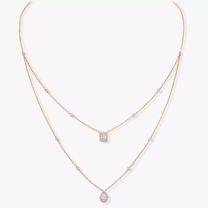 [⭐Hevara Jewelry]Diamond Necklace My Twin 2 Rows