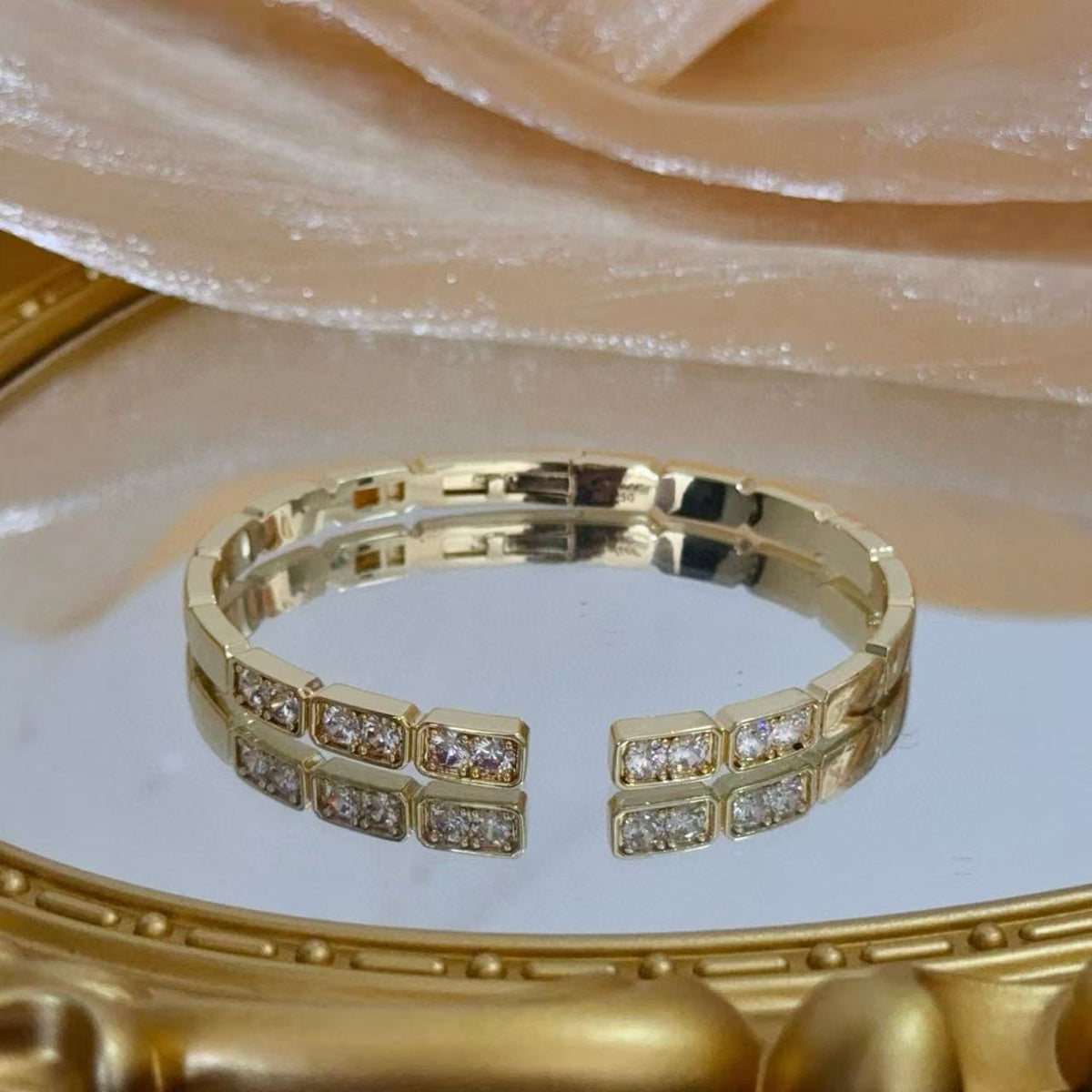 [⭐Hevara Jewelry jewelrys]LOVE DIAMOND OPEN  BRACELET