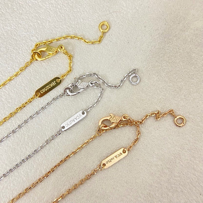 [⭐Hevara Jewelry]NEW 15MM PURPLE SAND-GOLD FOUR-LEAF CLOVER NECKLACE