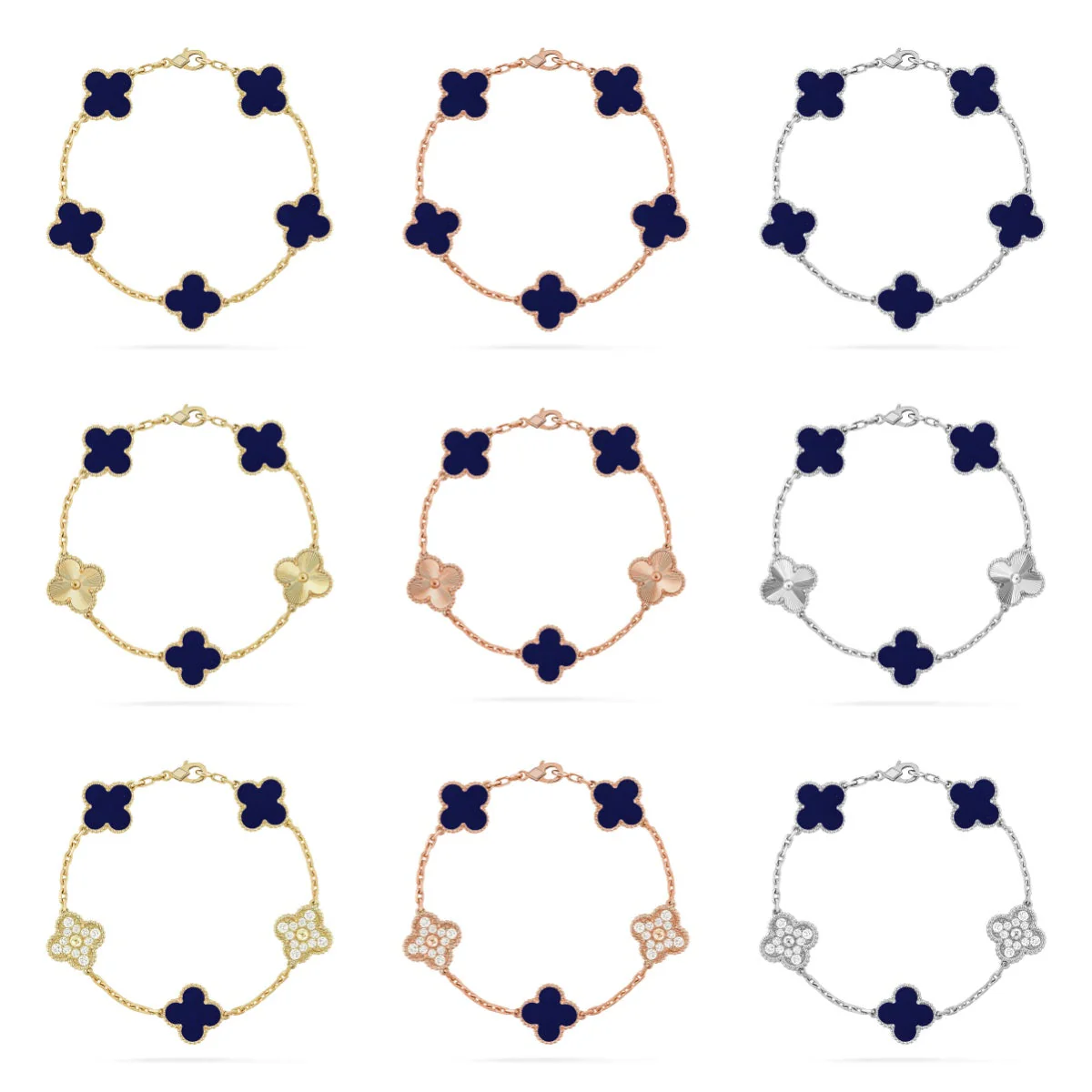 [⭐Hevara Jewelry]CLOVER 5 MOTIF LAPIS LAZULI BRACELET COLLECTION
