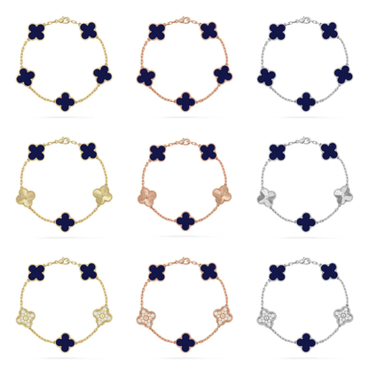 [⭐Hevara Jewelry]CLOVER 5 MOTIF LAPIS LAZULI BRACELET COLLECTION