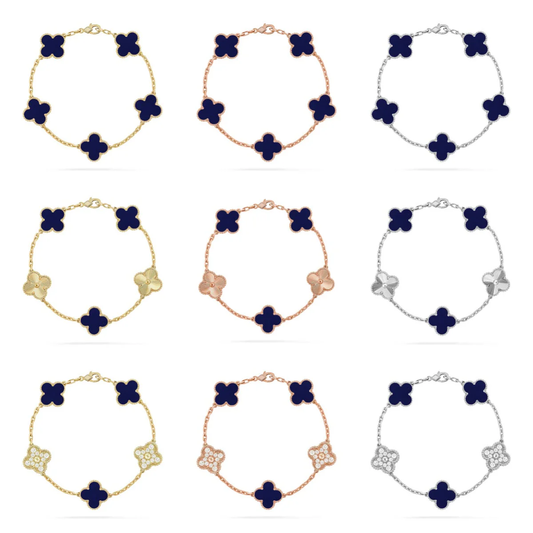 [⭐Hevara Jewelry]CLOVER 5 MOTIF LAPIS LAZULI BRACELET COLLECTION