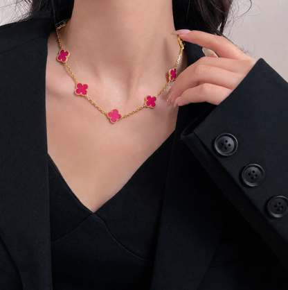 [⭐Hevara Jewelry]CLOVER 10 MOTIFS  NEW BUBBLE PINK ENAMEL