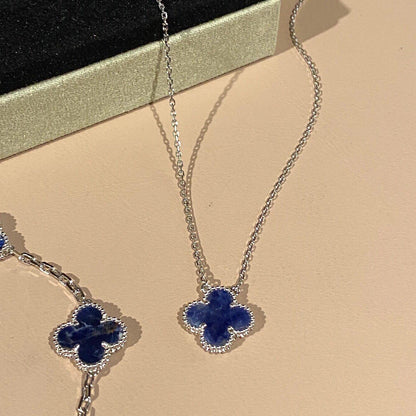 [⭐Hevara Jewelry]CLOVER 15MM PIETERSITE NECKLACE SILVER