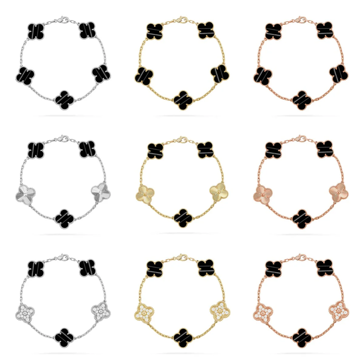[⭐Hevara Jewelry] CLOVER 5 MOTIF PULSAR STONE BRACELET COLLECTION