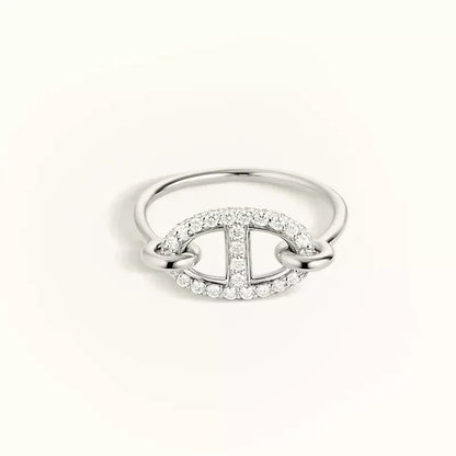 [⭐Hevara Jewelry]RONDE SMALL SILVER DIAMOND RING
