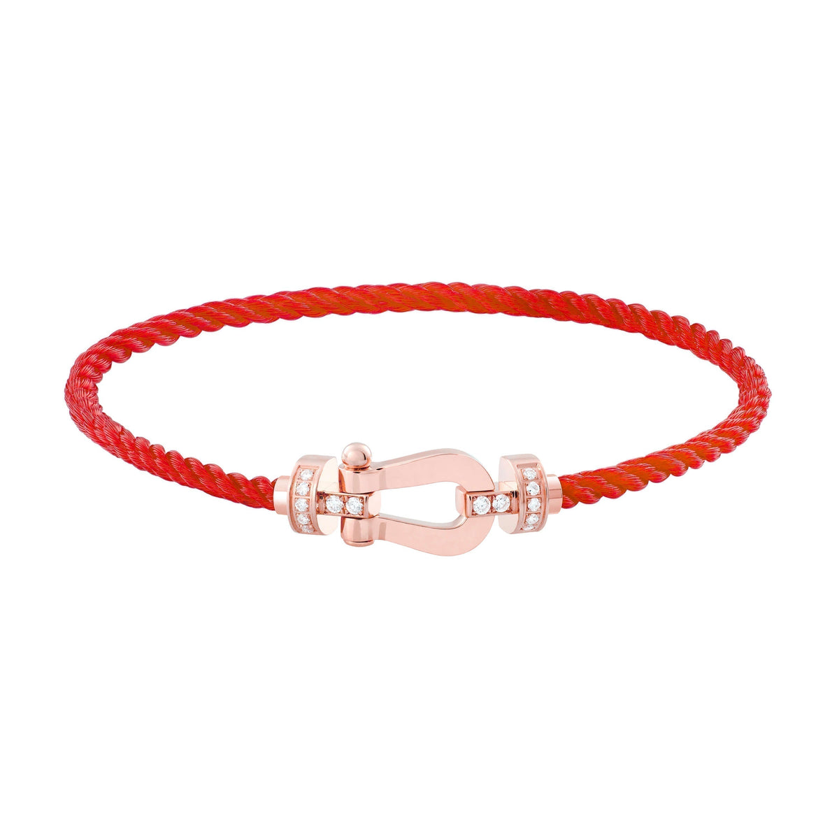 [⭐Hevara Jewelry]FORCE 10 HALF DIAMOND PINK GOLD RED CORDERI LARGE AND MEDIUM MODEL