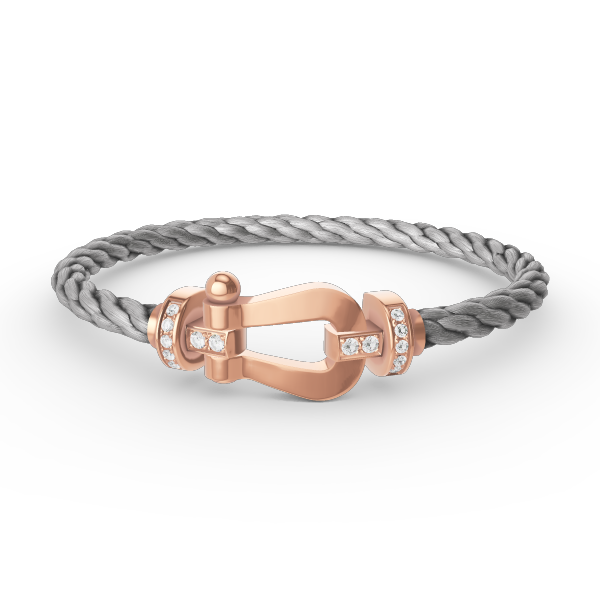 [⭐Hevara Jewelry]FORCE LARGE HORSESHOE HALF DIAMOND BRACELET ROSE GOLD