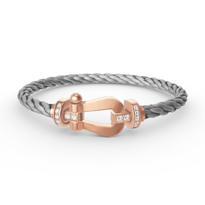 [⭐Hevara Jewelry]FORCE LARGE HORSESHOE HALF DIAMOND BRACELET ROSE GOLD
