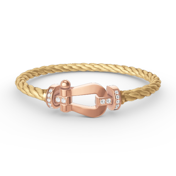 [⭐Hevara Jewelry]FORCE LARGE HORSESHOE HALF DIAMOND BRACELET ROSE GOLD