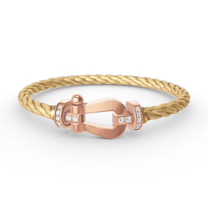 [⭐Hevara Jewelry]FORCE LARGE HORSESHOE HALF DIAMOND BRACELET ROSE GOLD