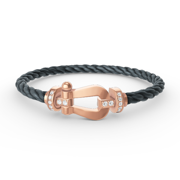 [⭐Hevara Jewelry]FORCE LARGE HORSESHOE HALF DIAMOND BRACELET ROSE GOLD