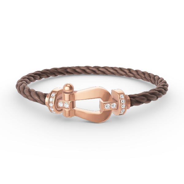 [⭐Hevara Jewelry]FORCE LARGE HORSESHOE HALF DIAMOND BRACELET ROSE GOLD