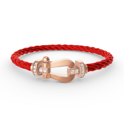 [⭐Hevara Jewelry]FORCE LARGE HORSESHOE HALF DIAMOND BRACELET ROSE GOLD