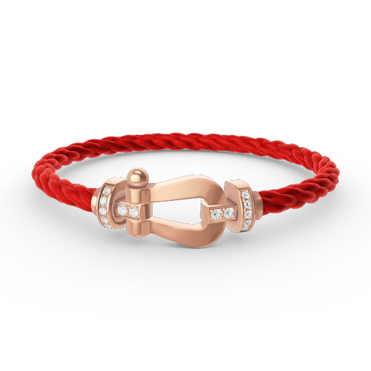 [⭐Hevara Jewelry]FORCE LARGE HORSESHOE HALF DIAMOND BRACELET ROSE GOLD