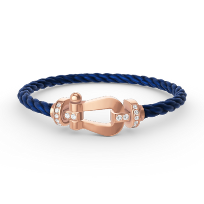 [⭐Hevara Jewelry]FORCE LARGE HORSESHOE HALF DIAMOND BRACELET ROSE GOLD